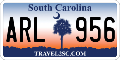 SC license plate ARL956