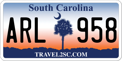 SC license plate ARL958