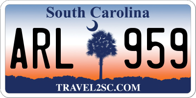 SC license plate ARL959