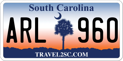 SC license plate ARL960