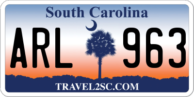 SC license plate ARL963