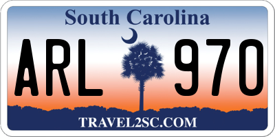 SC license plate ARL970