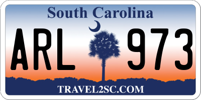 SC license plate ARL973