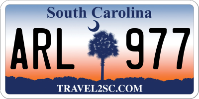 SC license plate ARL977