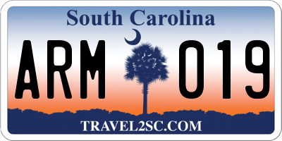 SC license plate ARM019