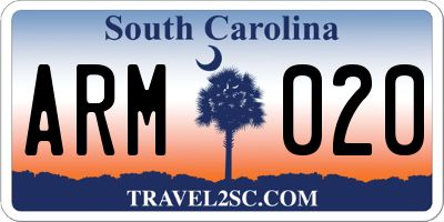 SC license plate ARM020
