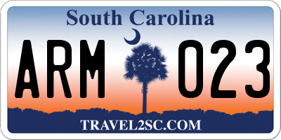 SC license plate ARM023