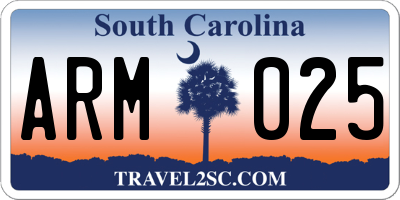 SC license plate ARM025