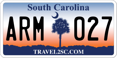 SC license plate ARM027