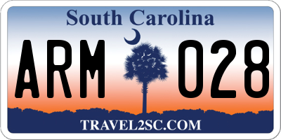 SC license plate ARM028