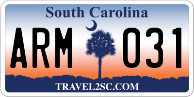 SC license plate ARM031