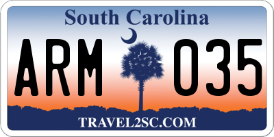 SC license plate ARM035
