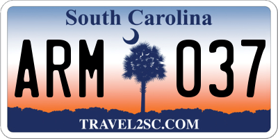 SC license plate ARM037