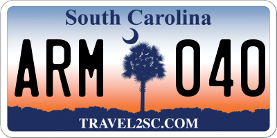 SC license plate ARM040