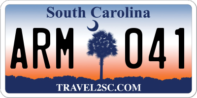 SC license plate ARM041