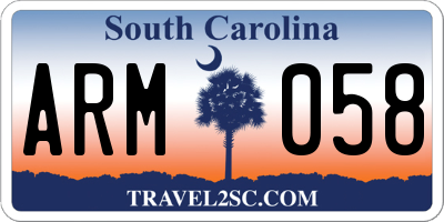 SC license plate ARM058