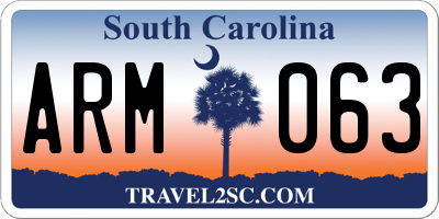 SC license plate ARM063