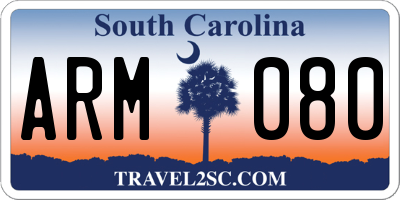 SC license plate ARM080