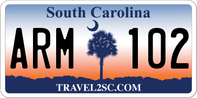 SC license plate ARM102