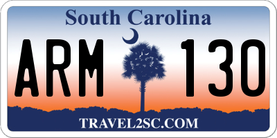 SC license plate ARM130