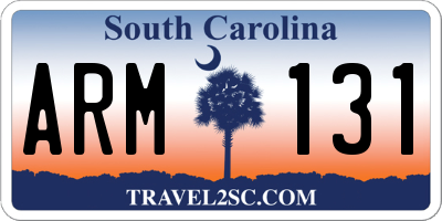SC license plate ARM131