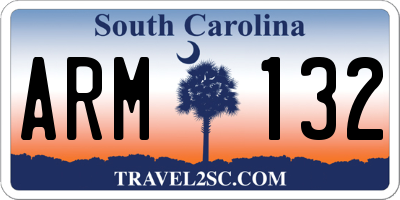 SC license plate ARM132
