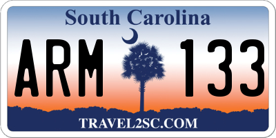SC license plate ARM133