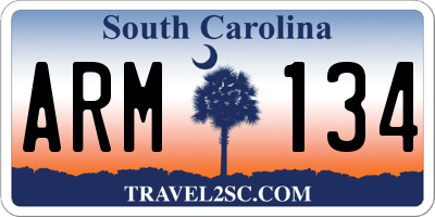 SC license plate ARM134