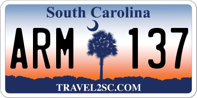 SC license plate ARM137