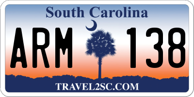 SC license plate ARM138