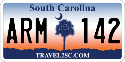 SC license plate ARM142