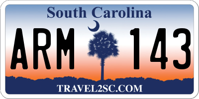 SC license plate ARM143