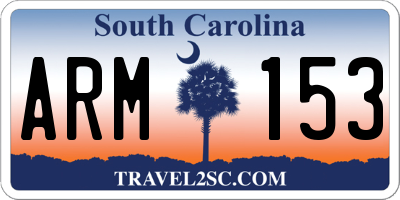 SC license plate ARM153