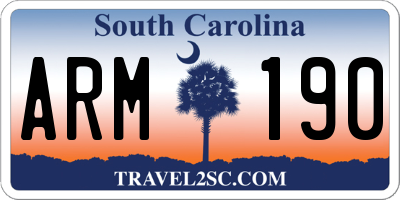 SC license plate ARM190