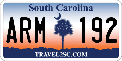SC license plate ARM192