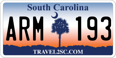 SC license plate ARM193