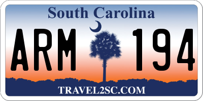 SC license plate ARM194