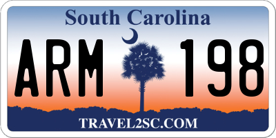SC license plate ARM198