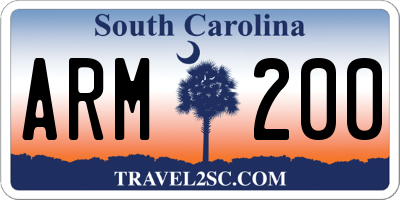 SC license plate ARM200