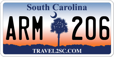 SC license plate ARM206