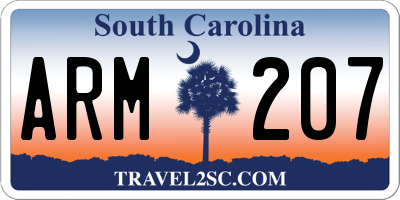 SC license plate ARM207