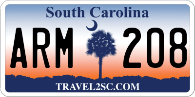SC license plate ARM208