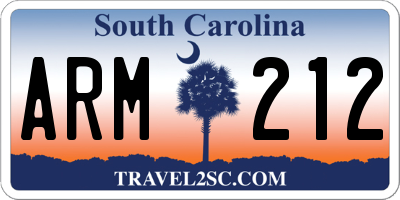 SC license plate ARM212