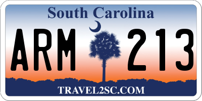 SC license plate ARM213