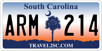 SC license plate ARM214