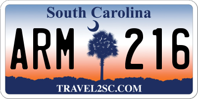 SC license plate ARM216