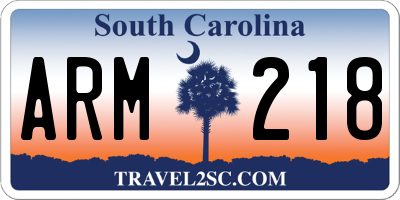 SC license plate ARM218
