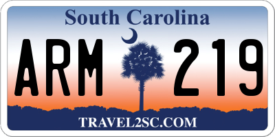 SC license plate ARM219