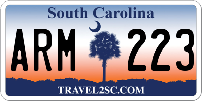SC license plate ARM223