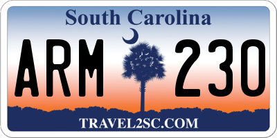 SC license plate ARM230